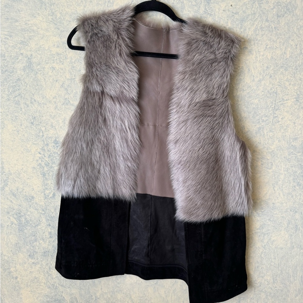 Ramy Brooke | Fur + Leather vest - Picture 2 of 8